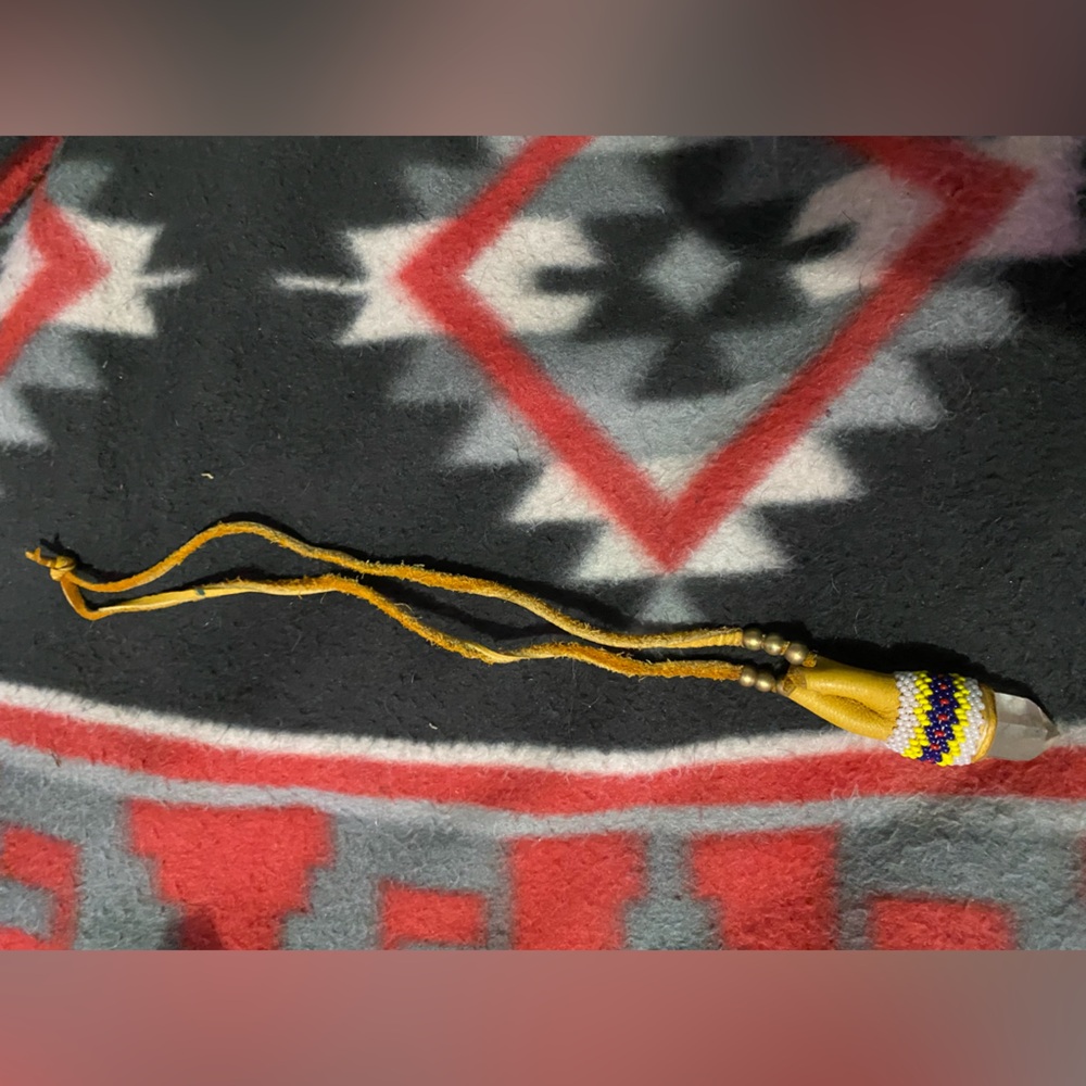 Handcrafted Beaded Necklace - Gold and Purple